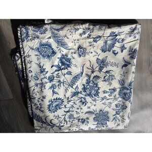 Waverly Fieldcrest Floral Blue & White Reversible Cotton Duvet Cover King